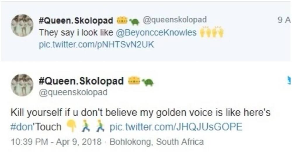 Skolopad convinced she looks and sounds like Beyonce- and don't even dare to disagree