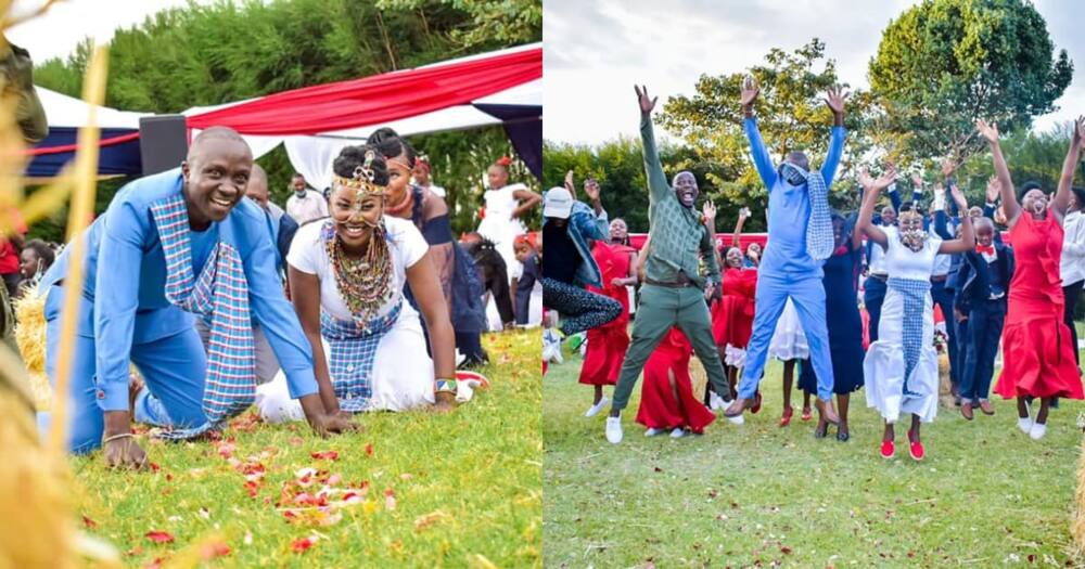 Maasai-Kikuyu Couple Stun in Beautiful Traditional Attire During Their Wedding