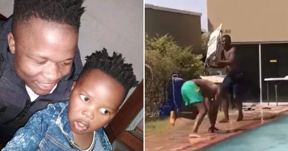 40 Year old men wrestle at the pool while their wives think they are cheating, Mzansi cracks over funny clip