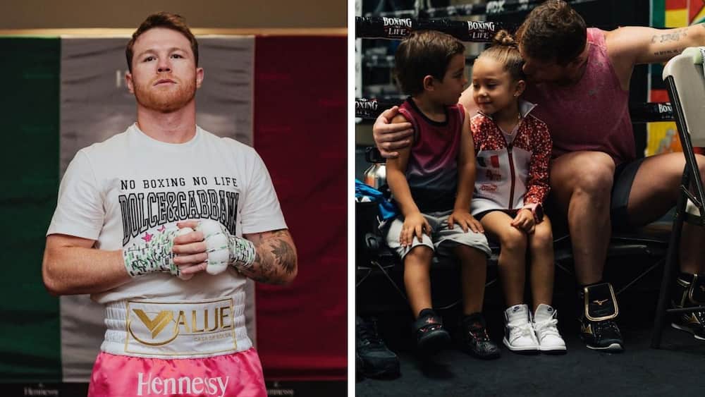How many biological kids does Canelo have?