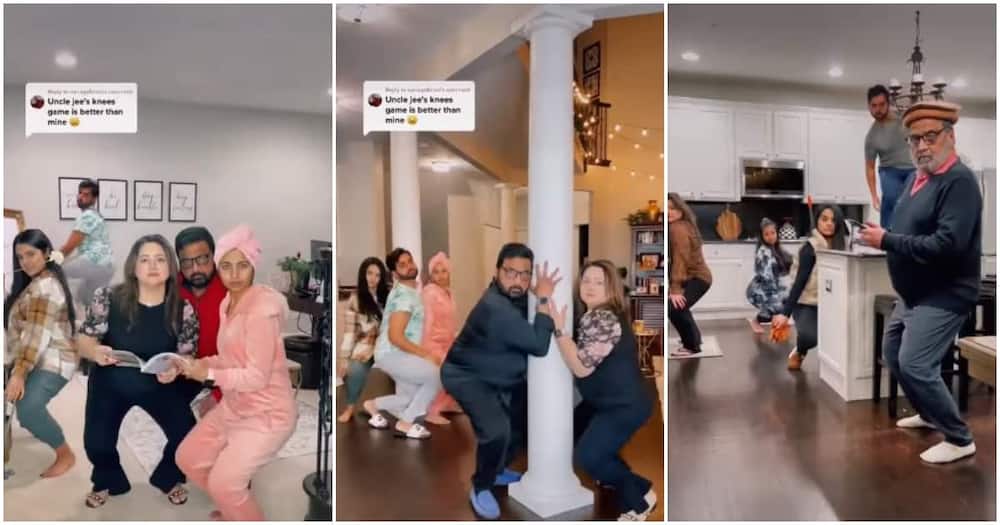 Cute Asian family jump on the #DropItChallenge with stern faces in video