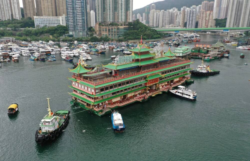 The Jumbo Floating Restaurant was originally believed to have sunk in the South China Sea after being towed away from Hong Kong