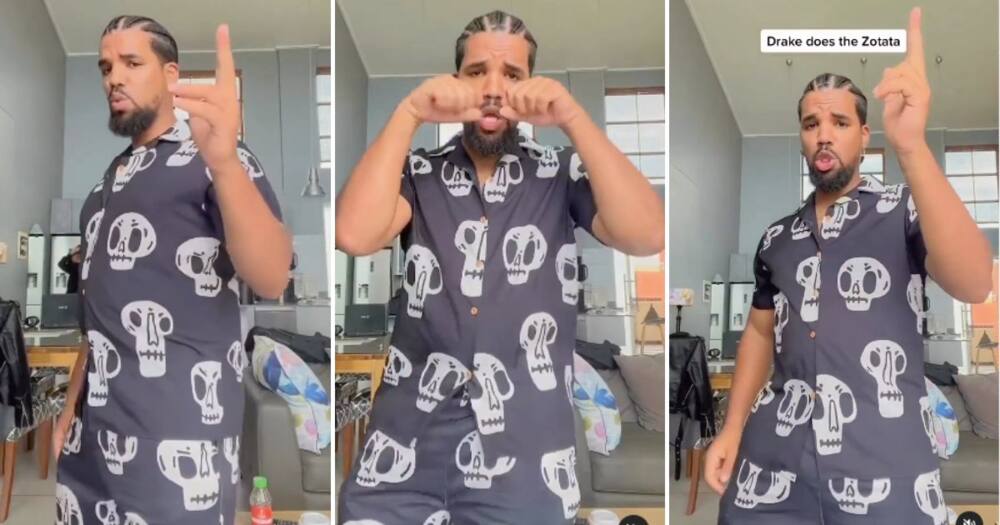 Drake lookalike enjoys Amapiano song