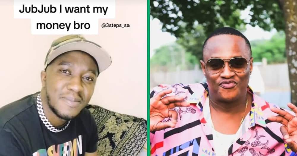 Jub Jub is being accused of scamming University of Johannesburg Zethembe Nkosi money from his hit song 'Ngiyaz'fela'. Jub Jub is being accused of scamming University of Johannesburg Zethembe Nkosi money from his hit song 'Ngiyaz'fela'.