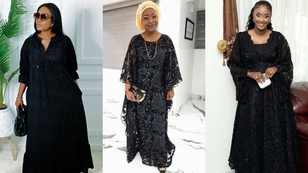 Black maxi Kaba styles for funeral