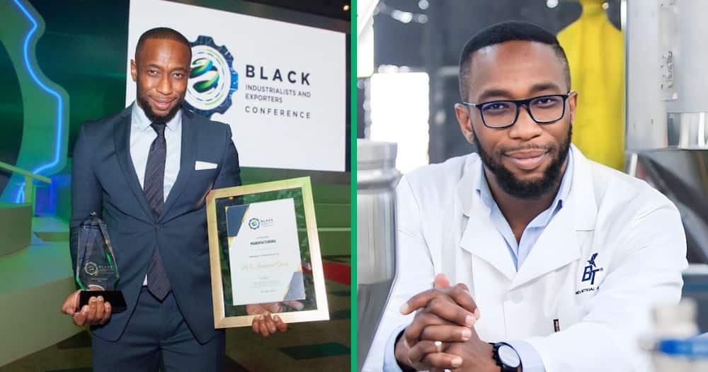 Black entrepreneur showing awards exudes black excellence.