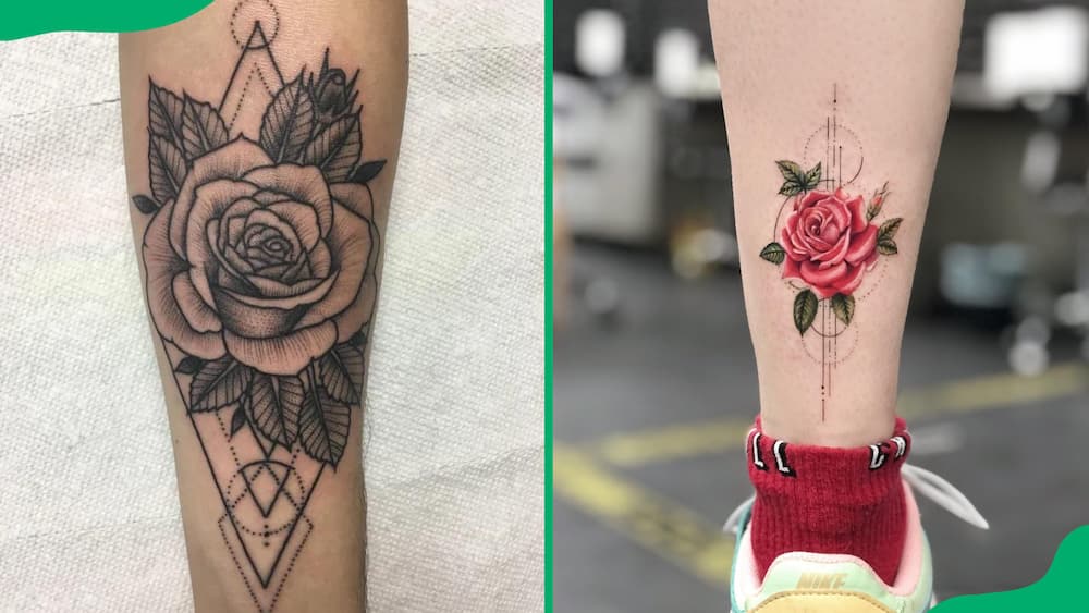 Geometric rose tattoos