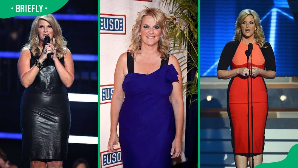Trisha Yearwood in 2010, before her weight loss transformation, and in 2013, after losing some pounds (L-R)