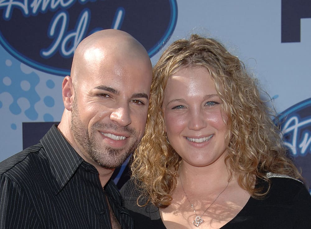 Chris and his wife Deanna on the set of American Idol