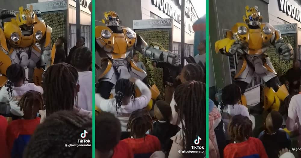 A Bumblebee maskot entertained kids