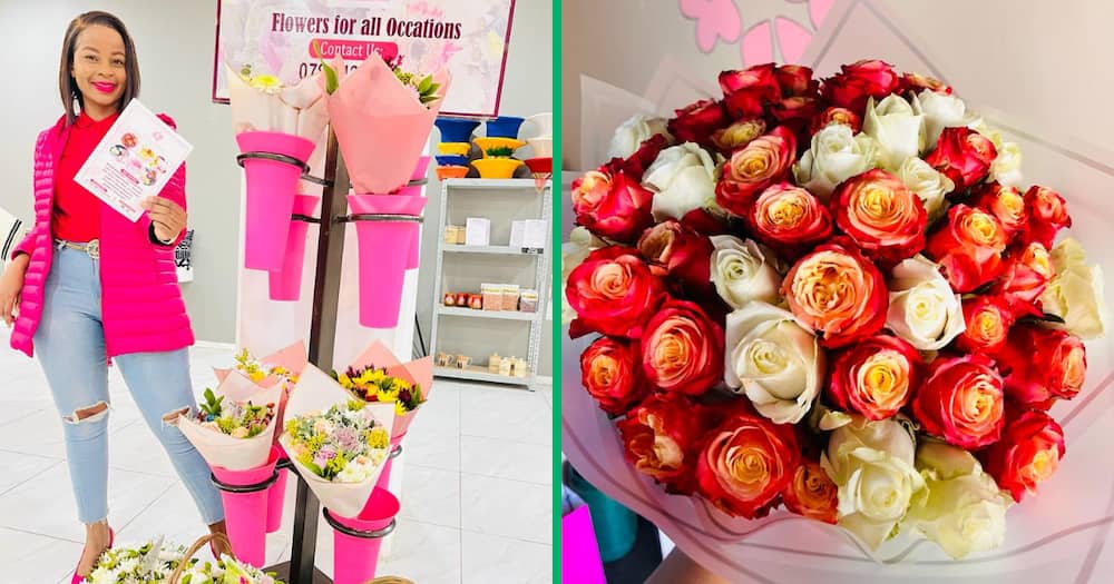 The businesswoman gave up being an electrical technician to become a florist