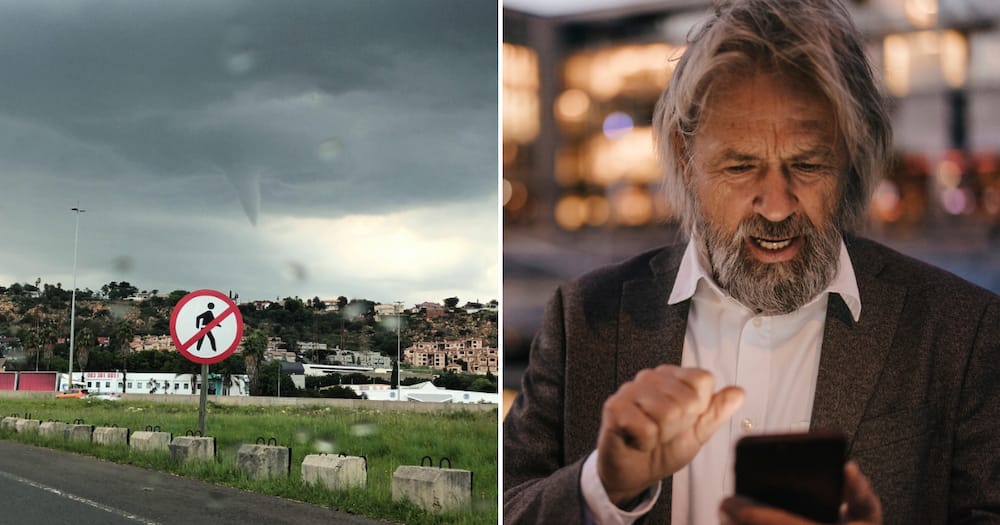 A massive funnel cloud formed over the East Rand.