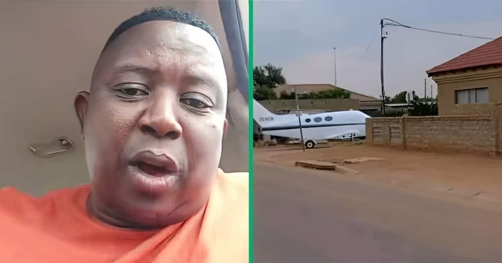 A man from Pretoria showed an aeroplane parked in a yard in Soshanguve