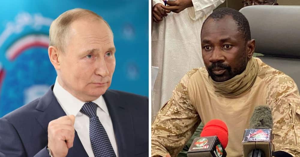 Russian President Vladimir Putin and Mali interim leader Assimi Goita