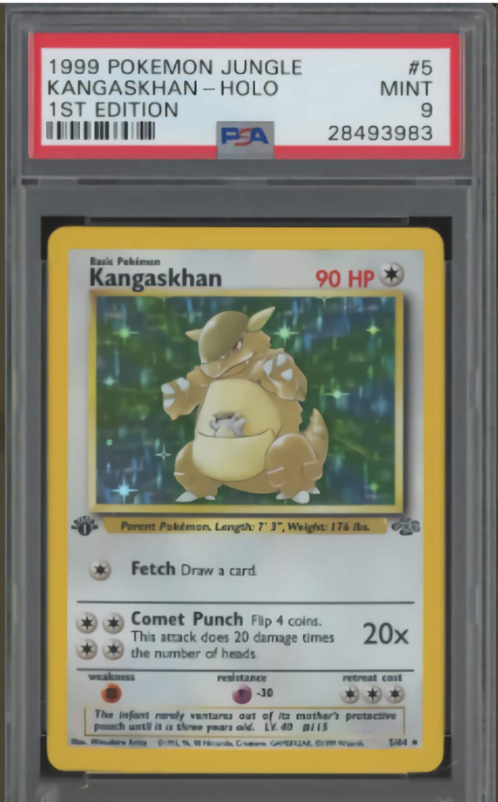 Extremely Rare Grade 9 Mint Kangaskhan Pokémon Card Up For Auction