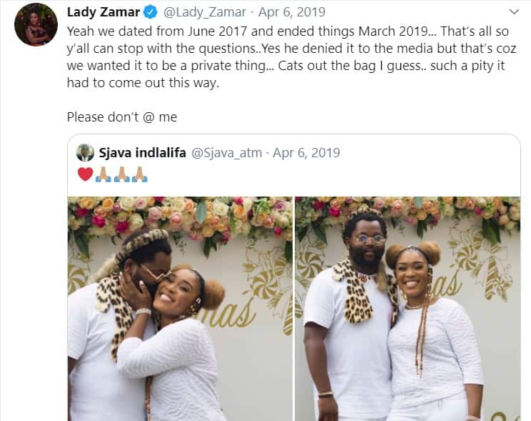 Is Lady zamar still dating Sjava?