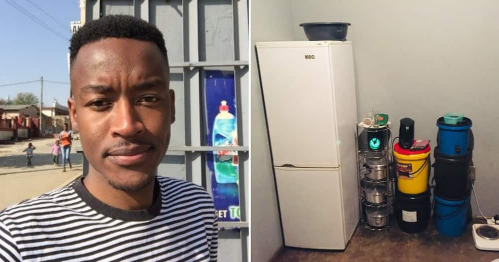 Twitter user Justice Sibusiso Mashele and his new fridge