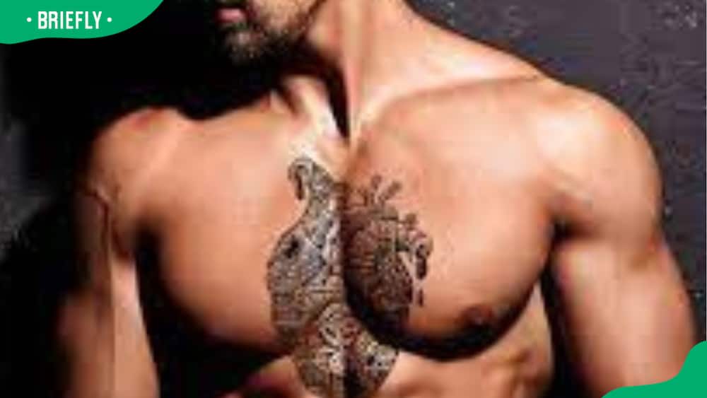 half chest tattoos for men