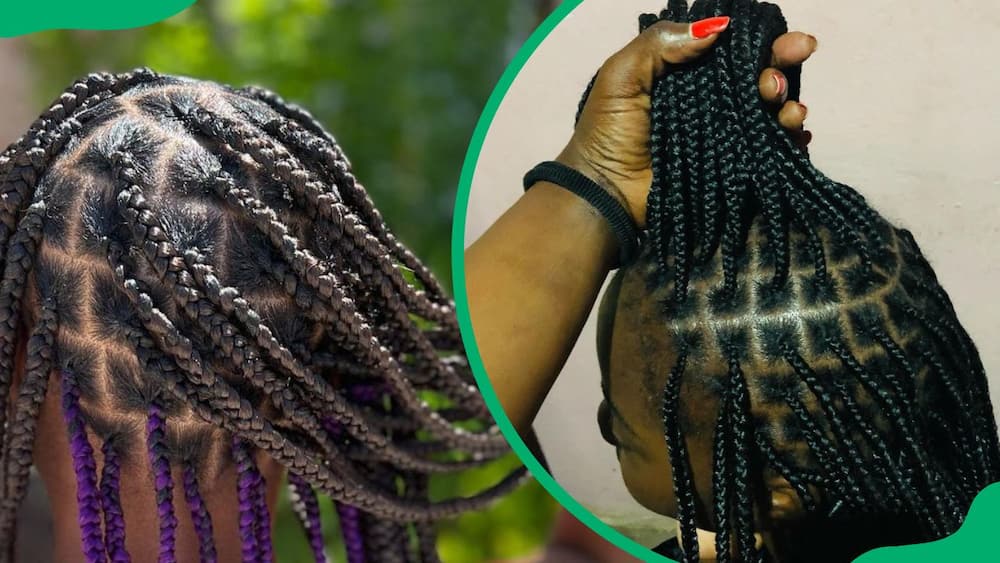 What are the four types of three strand braids?