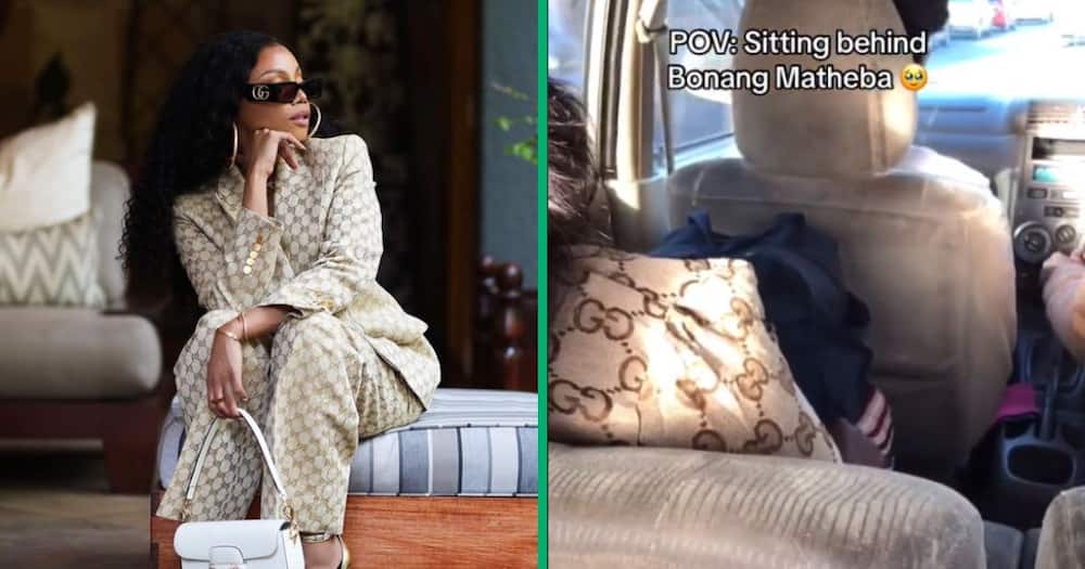 Bonang Matheba's Gucci outfit spotted in taxi