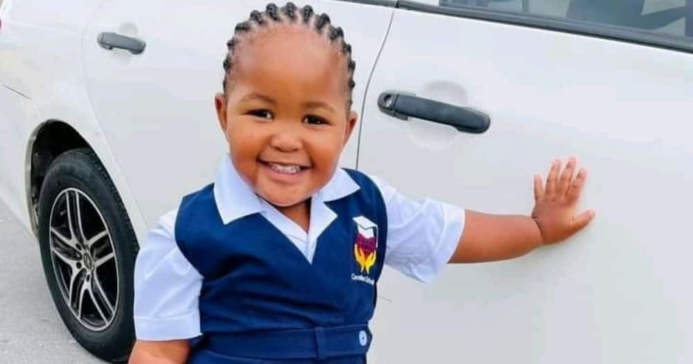Cute kid, adorable child, school uniform, baby fever, Mzansi shares love, first day at school, viral post, trending news