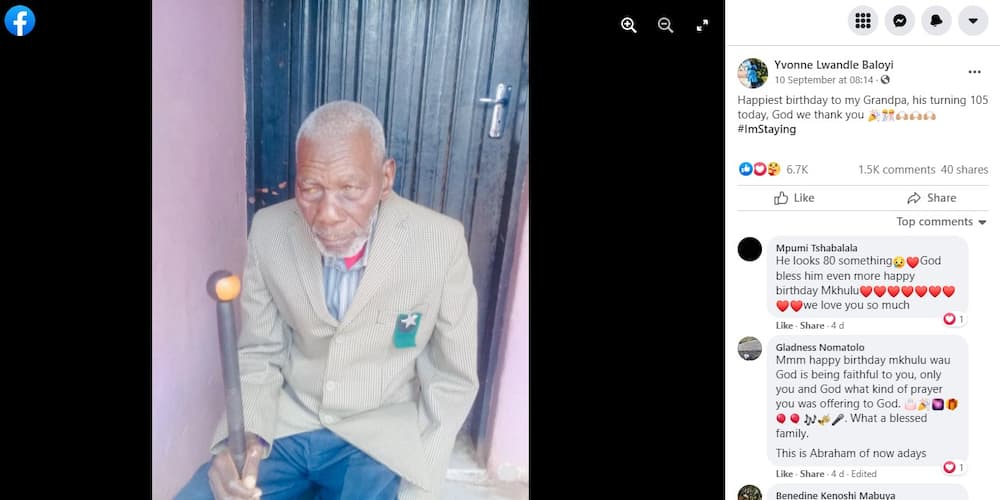 Grandpa, birthday, 100 years old, milestone, Facebook