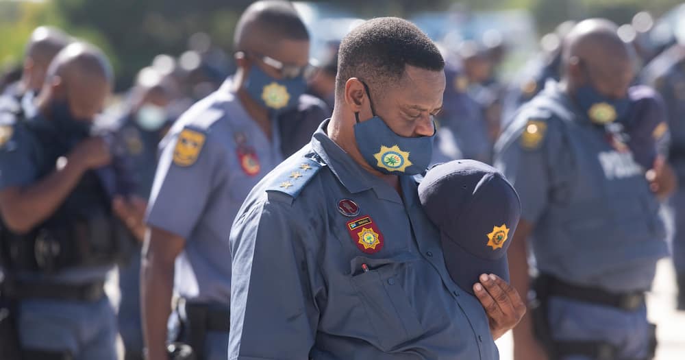 Additional deployed members of the South African Police Services (SAPS) at the parade inspection by the Minister of Police