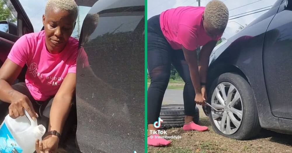 Woman shared steps to changing a tyre