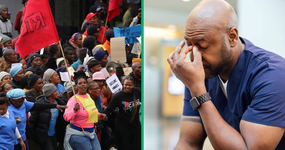 Security guards in Johannesburg protested for permanent jobs
