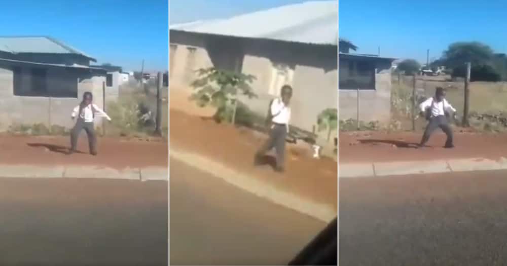 Lol: Hilarious Video of Pupil Stopping to Bust a Move, but He’s Late for School