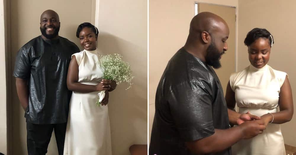Twitter user Bontle Moka and her man on their wedding day