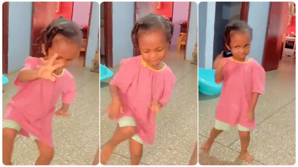Little girl dancing in video