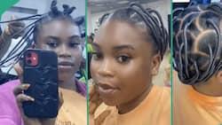"My Christmas hair": Lady debuts beautiful hairstyle made with thread, posts video of it on TikTok