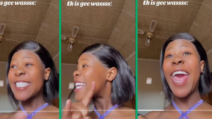 Xhosa woman's broken Afrikaans as she flexes frontal wig amuses TikTok users