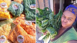 Female farmer and entrepreneur adds value to fresh produce by selling chopped veggies in her community