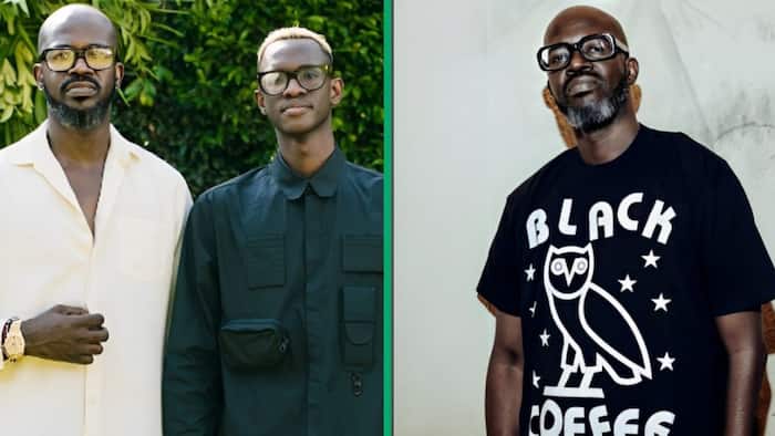 Black Coffee and his sons Esona Maphumulo and Anesu Maphumulo stun in cute family picture