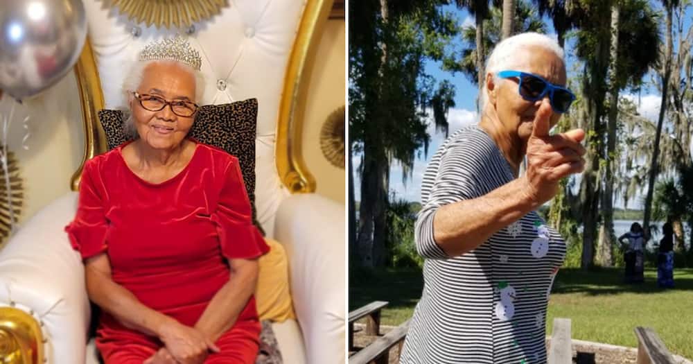 Twitter user @empressmaze's 97-year-ols grandmother and queen