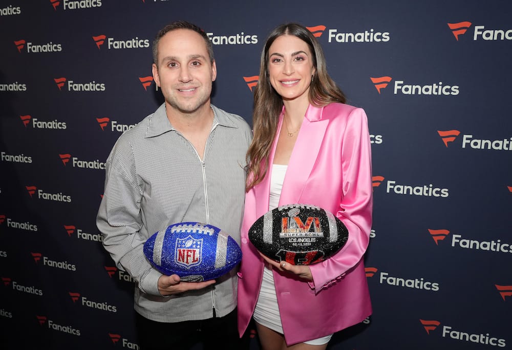 Camille and entrepreneur Michael Rubin during the 2022 Fanatics Super Bowl Party at Culver City in California.