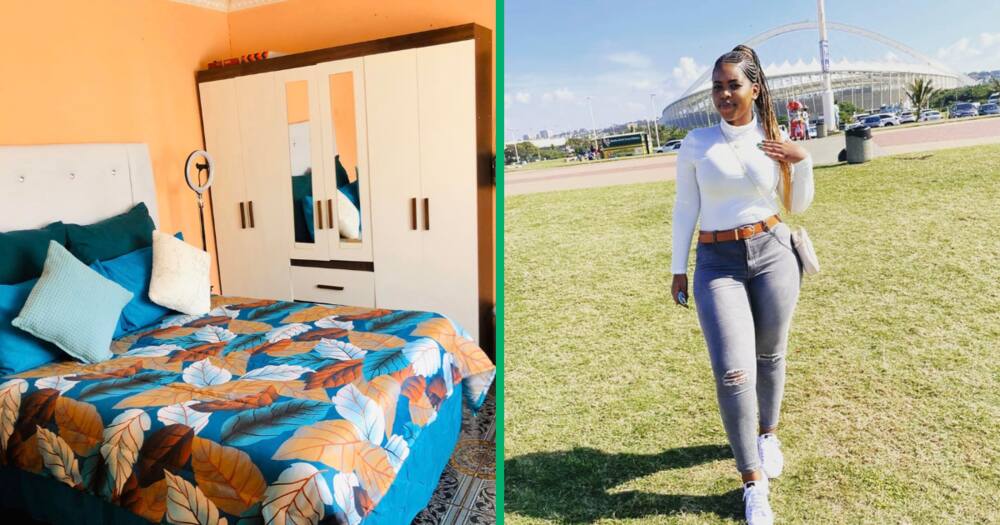 A lady posted her bedroom on social media. It looked colourful.