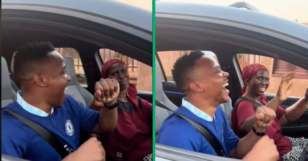 A gogo and her grandson danced in his VW Golf 8 GTI in a TikTok video
