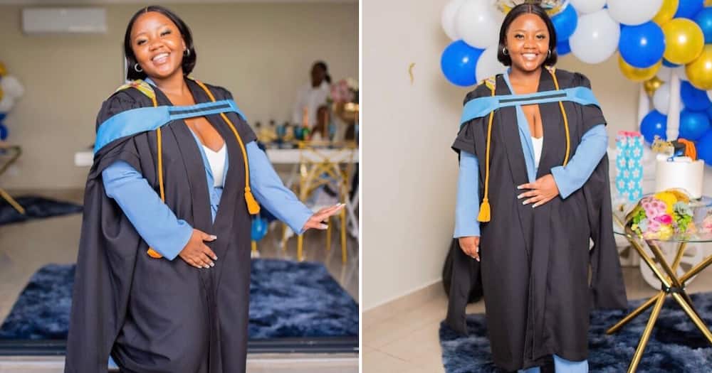 A johannesburg lady was happy to graduate with distinction after many struggles