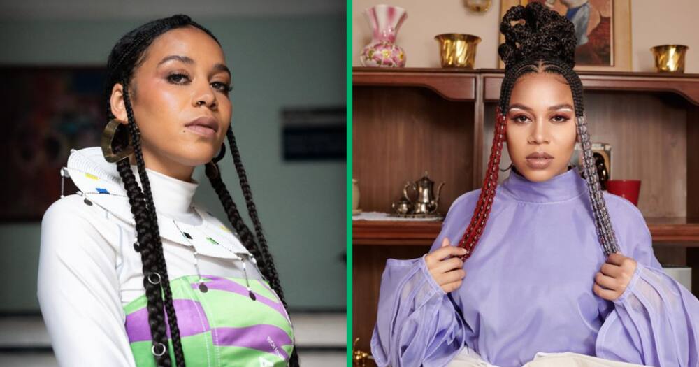 Sho Madjozi flaunts her new hairstyle.