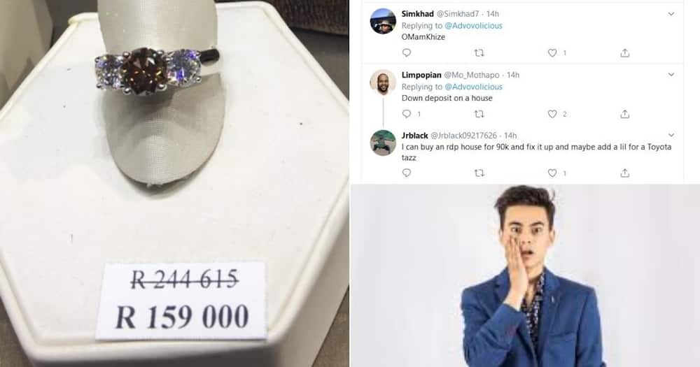 Mzansi can't get over engagement ring worth R159 000: 'House deposit'