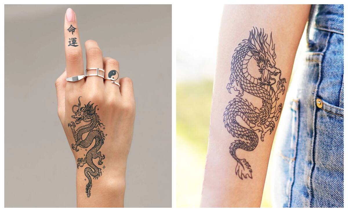 How to make Dragon tattoo with mehndi - YouTube