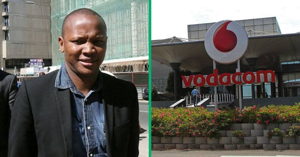 Nkosana Makate and a Vodacom office