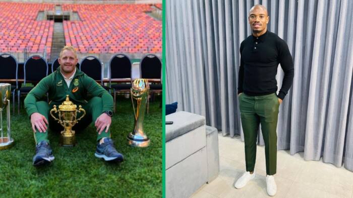 Springboks champions Vincent Koch and Makazole Mapimpi show off new luxury Mercedes-Benz GLEs