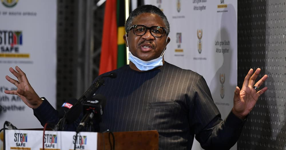 Transport Minister Fikile Mbalula, Drivers Licence card machine, in Germany for repairs