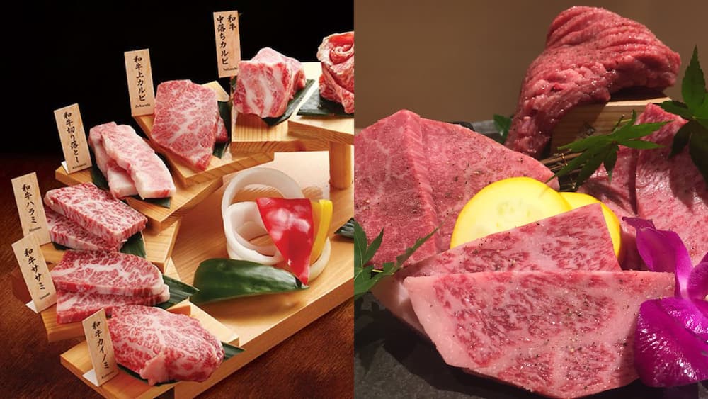 Sendai Wagyu beef on display