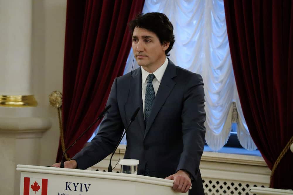 Justin Trudeau speaks during joint press conference