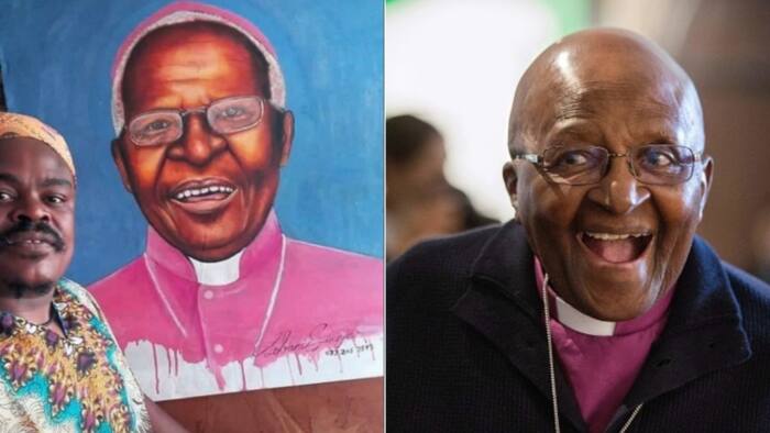 Who dat? Rasta's portrait of Desmond Tutu resurfaces, Mzansi can't stop laughing